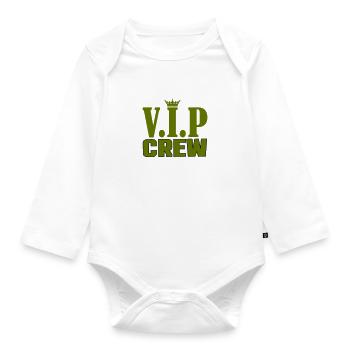 vip crew - Baby Bio-Langarm-Body - Weiß - Vorne