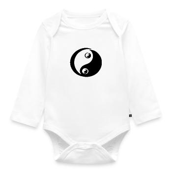 Yin Yang - Baby Bio-Langarm-Body - Weiß - Vorne