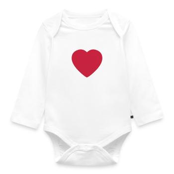 Heart Round - Organic Longsleeve Baby Bodysuit - white - Front