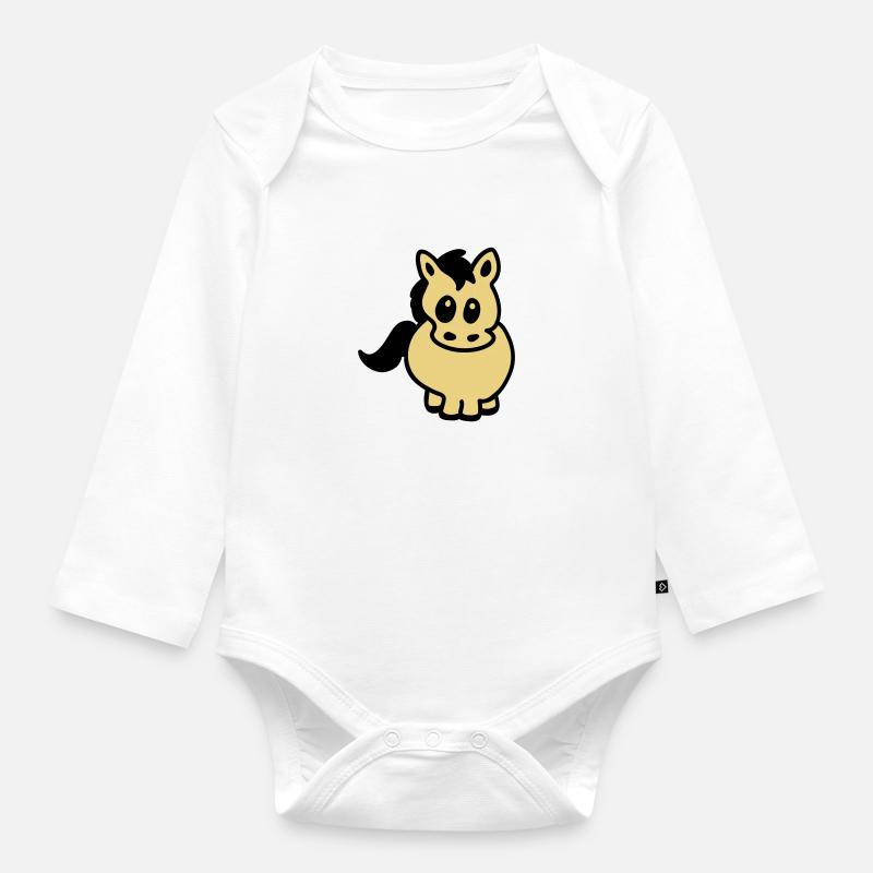 Thick bangs - Organic Longsleeve Baby Bodysuit - white