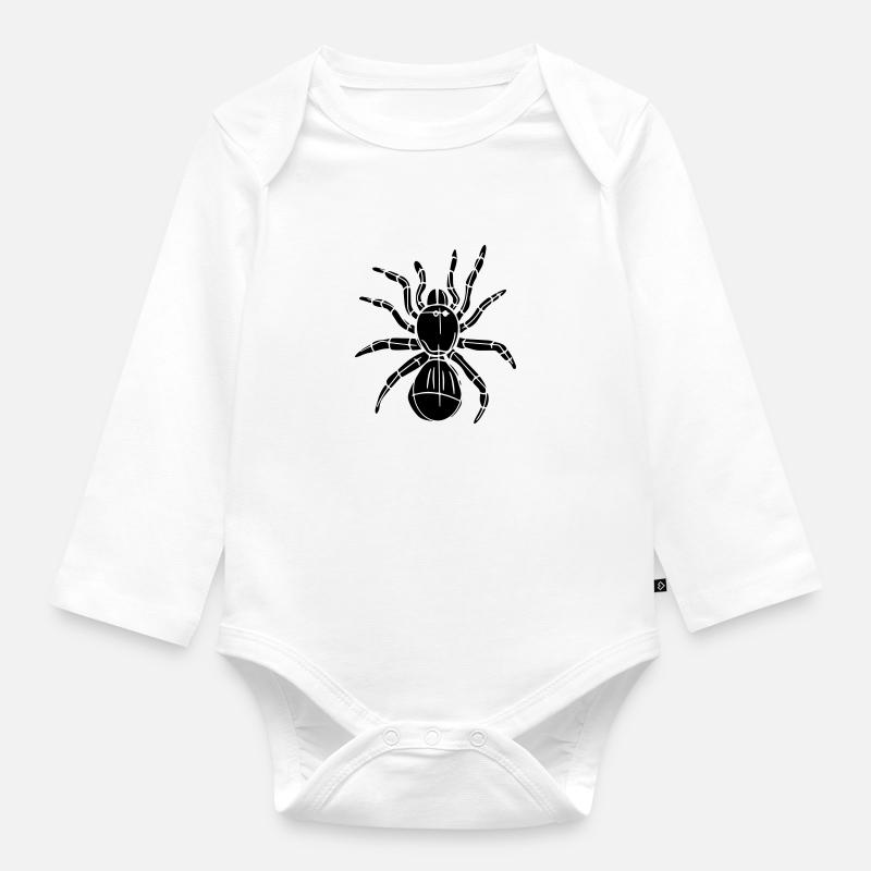 spider - Baby Bio-Langarm-Body - Weiß