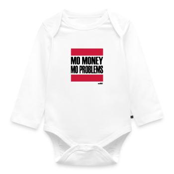 PROBLÈMES PLUS PLUS D'ARGENT - Body Bébé bio manches longues - blanc - Devant