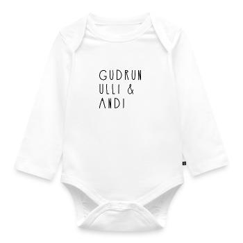 Andi Ulli & Gudrun Shirt Baader-Meinhoff - Baby Bio-Langarm-Body - Weiß - Vorne