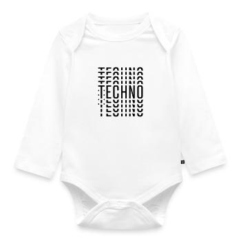 TECHNO - Organic Longsleeve Baby Bodysuit - white - Front