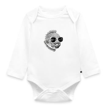 cool sayings birthday present idea - Organic Longsleeve Baby Bodysuit - white - Front