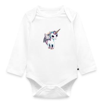 Licorne Einhorn Kawaii - Baby Bio-Langarm-Body - Weiß - Vorne