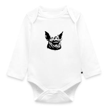 Laughing Pig - Organic Longsleeve Baby Bodysuit - white - Front