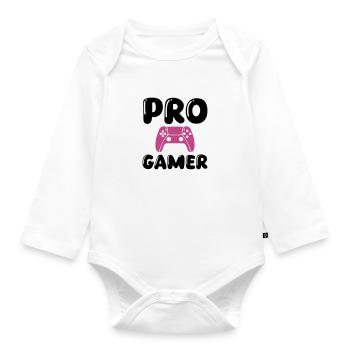 Pro Gamer 1 - Organic Longsleeve Baby Bodysuit - white - Front