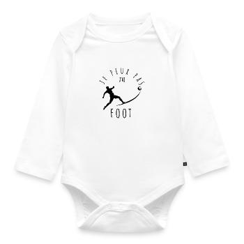 Ich kann nicht, ich habe Fußball. - Baby Bio-Langarm-Body - Weiß - Vorne