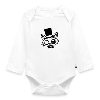 Fox Red Fox Sir Mr. Top Hat Monocle Glasses - Organic Longsleeve Baby Bodysuit - white - Front