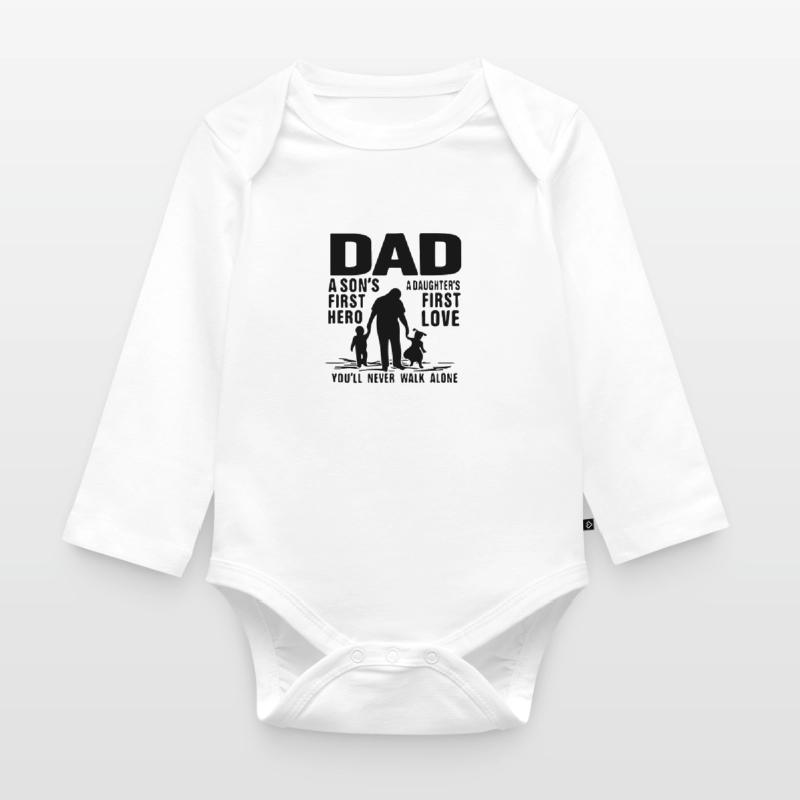 Papa, der erste Held eines Sohnes, die erste Liebe einer Tochter Baby Bio-Langarm-Body