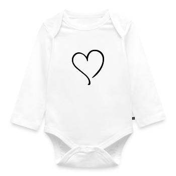 heart - Body Bébé bio manches longues - blanc - Devant