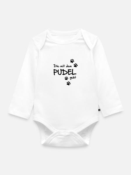 mit dem pudel geht - Baby Bio-Langarm-Body - Weiß