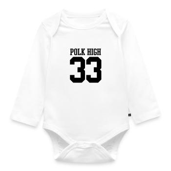 Polk High 33 - Baby Bio-Langarm-Body - Weiß - Vorne
