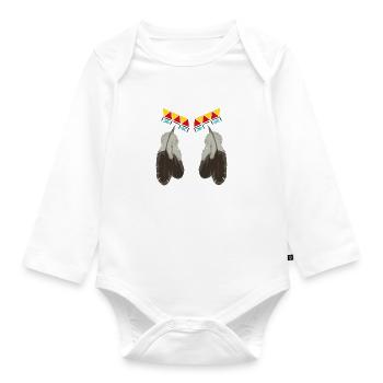 indianische ornamente - Baby Bio-Langarm-Body - Weiß - Vorne