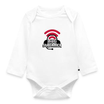 Live Streamer - Baby Bio-Langarm-Body - Weiß - Vorne
