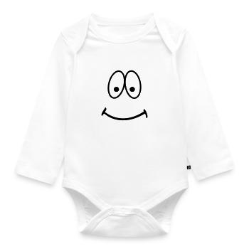 smiley - Baby Bio-Langarm-Body - Weiß - Vorne