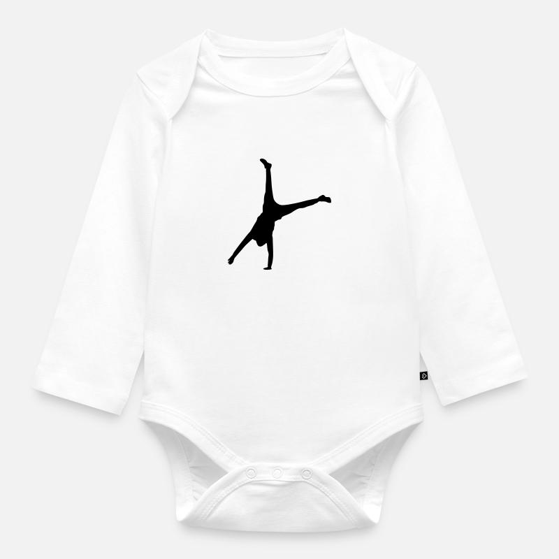handstand move - Baby Bio-Langarm-Body - Weiß