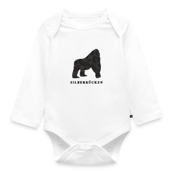 Silberrücken | Gorilla - Baby Bio-Langarm-Body - Weiß - Vorne