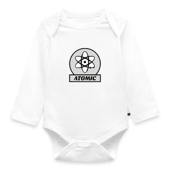 ATOMIC vintage atom retro gray nuclear science - Organic Longsleeve Baby Bodysuit - white - Front