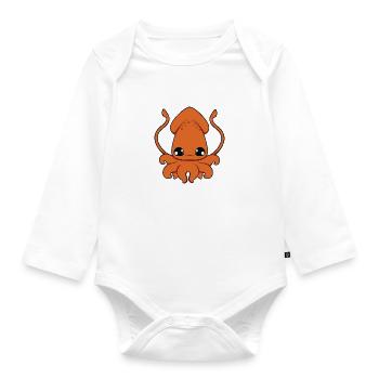 squid - Organic Longsleeve Baby Bodysuit - white - Front