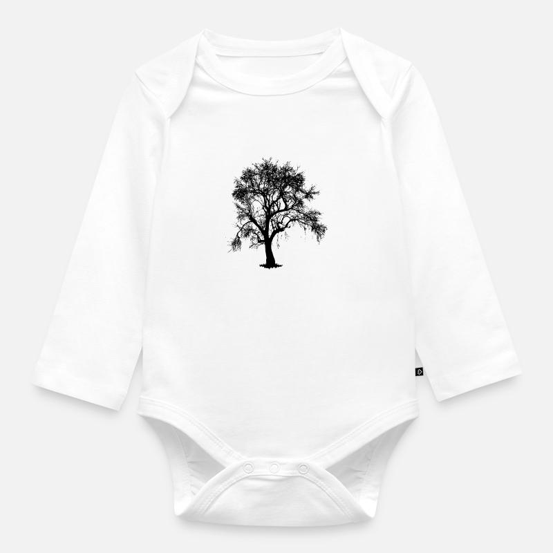 Arbre - Body Bébé bio manches longues - blanc