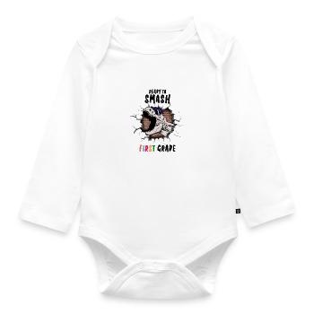 Ready To Smash First Grade - Organic Longsleeve Baby Bodysuit - white - Front