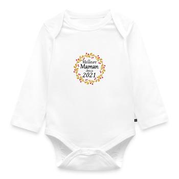 Meilleure Maman depuis 2021 - Body Bébé bio manches longues - blanc - Devant