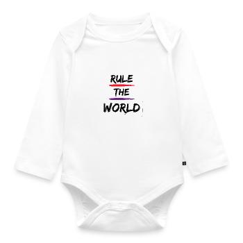 Regiere die Welt - Baby Bio-Langarm-Body - Weiß - Vorne