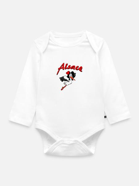 Elsass Sankt Valentin - Baby Bio-Langarm-Body - Weiß
