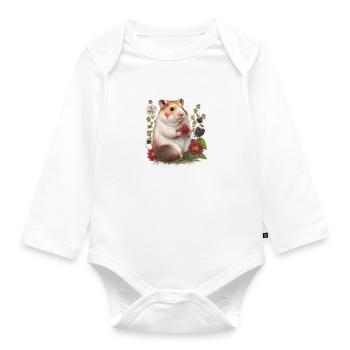 Hamster de charme - Body Bébé bio manches longues - blanc - Devant