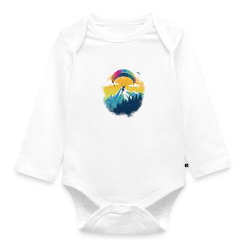 Paragliding Marco - Organic Longsleeve Baby Bodysuit - white - Front