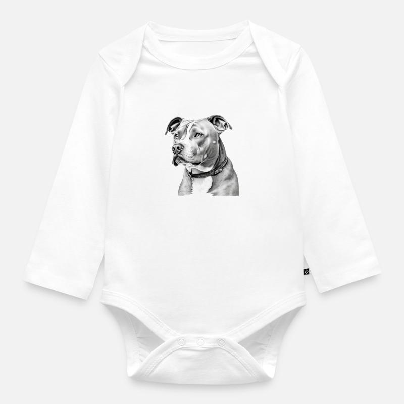 Zion der Pitbull - Baby Bio-Langarm-Body - Weiß