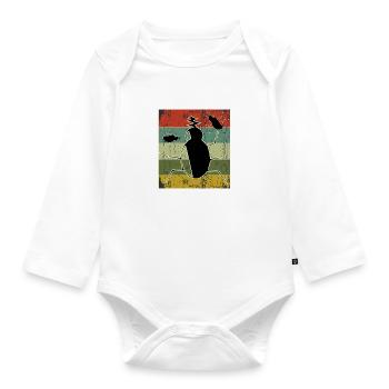 Vintage bugs sunset design - Body Bébé bio manches longues - blanc - Devant