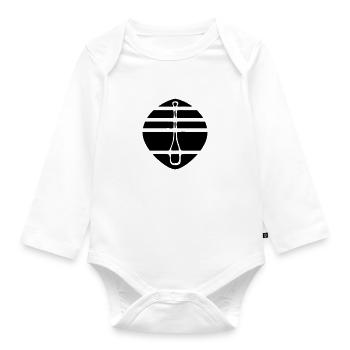 schwarzes Paddel Logo - Baby Bio-Langarm-Body - Weiß - Vorne