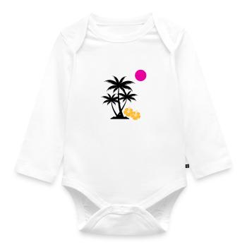 palme sunset - Baby Bio-Langarm-Body - Weiß - Vorne