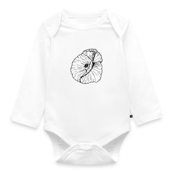 Poppy Flower 20 Artboard 12 - Organic Longsleeve Baby Bodysuit - white - Front