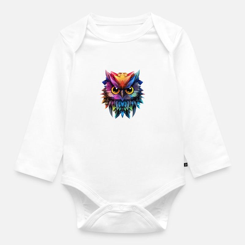Graffiti Eule - Baby Bio-Langarm-Body - Weiß