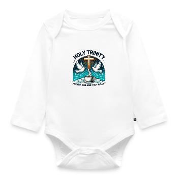 Holy Trinity Father Son and Holy Roast - Organic Longsleeve Baby Bodysuit - white - Front