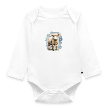 Frühlingslamm - Baby Bio-Langarm-Body - Weiß - Vorne