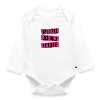 conditioning gym birthday present grit gift idea - Organic Longsleeve Baby Bodysuit - white - Front
