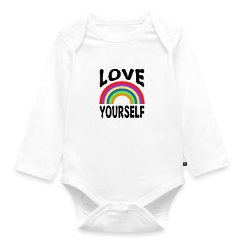 LGBT: Love Yourself - Organic Longsleeve Baby Bodysuit - white - Front