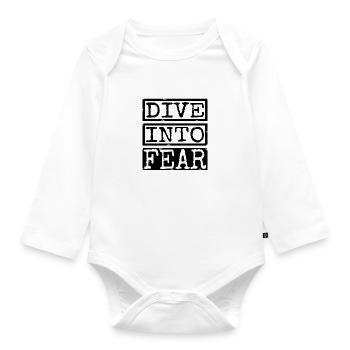 sayings courage quotes humor cultivating courage - Organic Longsleeve Baby Bodysuit - white - Front