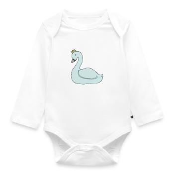 Cygne bleu clair - Body Bébé bio manches longues - blanc - Devant