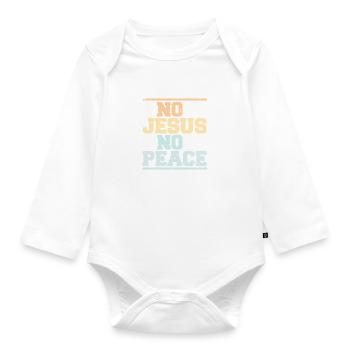 Know Jesus Know Peace No Hate Christian Bible Love - Organic Longsleeve Baby Bodysuit - white - Front