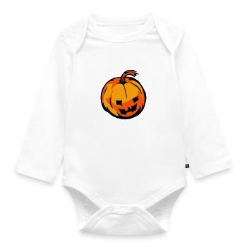 pumpkin - Organic Longsleeve Baby Bodysuit - white - Front
