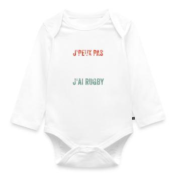 J'peux pas j'ai rugby - Body Bébé bio manches longues - blanc - Devant