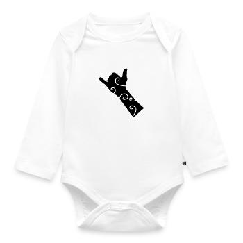 hand - Baby Bio-Langarm-Body - Weiß - Vorne