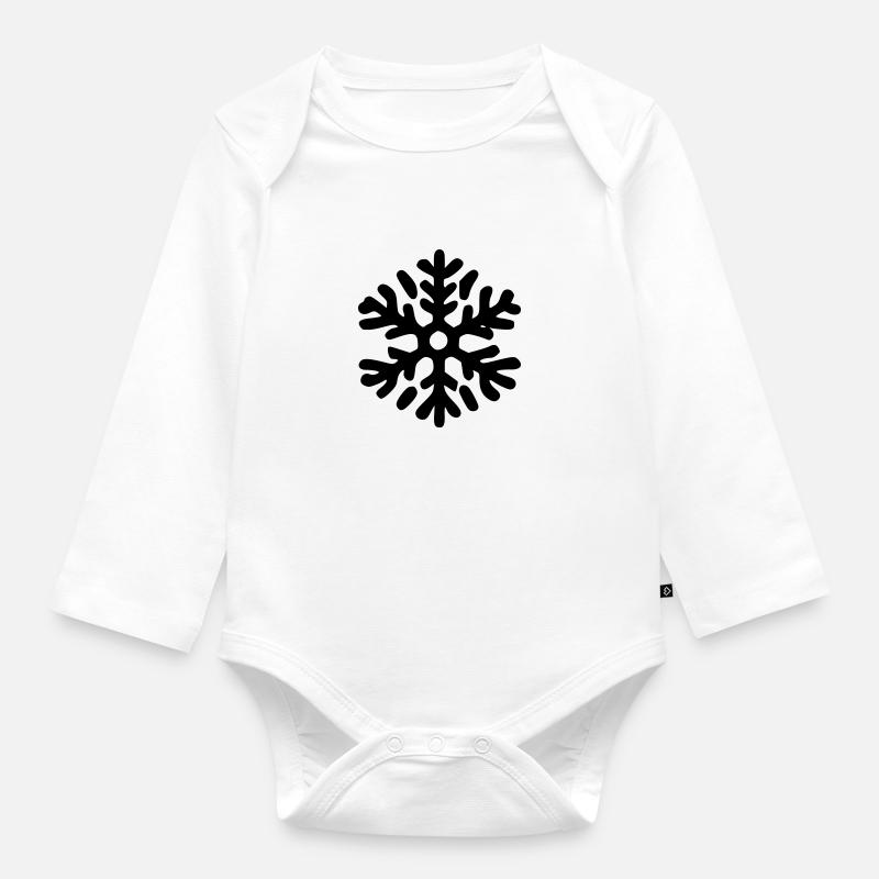 Flake - Organic Longsleeve Baby Bodysuit - white