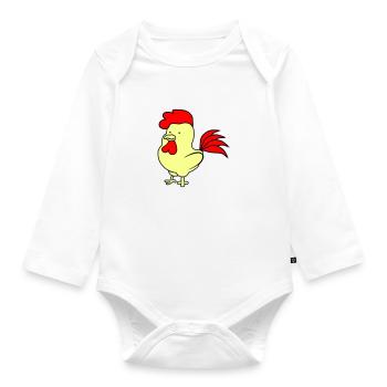 Rooster - Organic Longsleeve Baby Bodysuit - white - Front